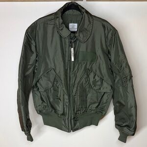 NWT Valley Apparel Sage Green Flyer Cold Weather USAF Military Bomber Jacket L